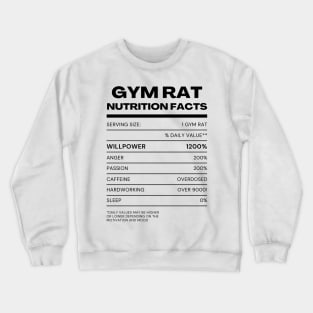 Gym rat nutrition facts Crewneck Sweatshirt